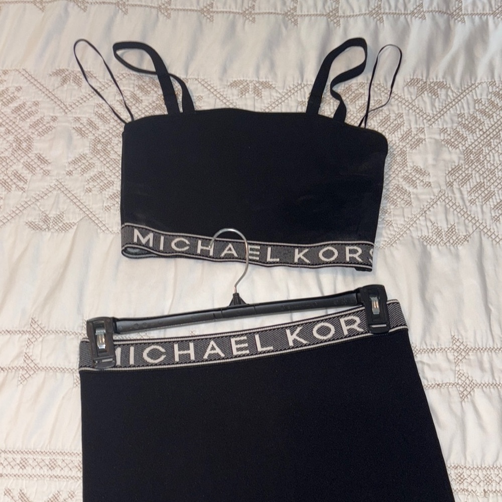 Michael Kors Black Top and Skirt Set